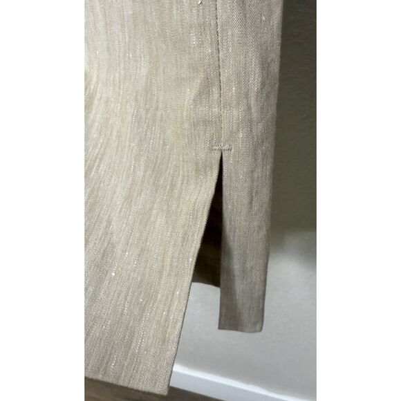 J Jill L Tall Pants Khaki Tan Linen Stretch Macadamia New NWT Elastic Waist - Picture 2 of 10